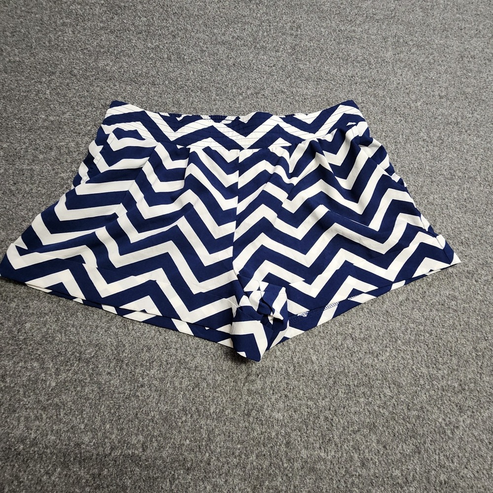 HeartSoul Womens Size S Blue White Chevron Shorts Elastic Waist Casual Pull On